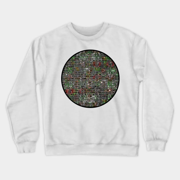 Green Grunge Wall Crewneck Sweatshirt by crunchysqueak